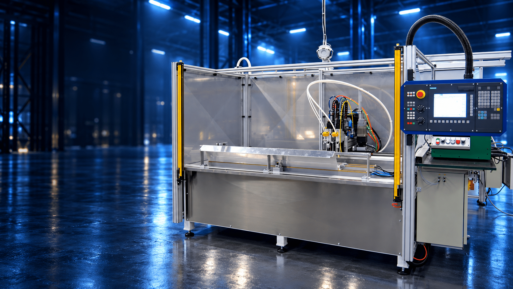 CNC 2000 × 400 – KI-bearbeitete Darstellung auf Basis einer Originalaufnahme.