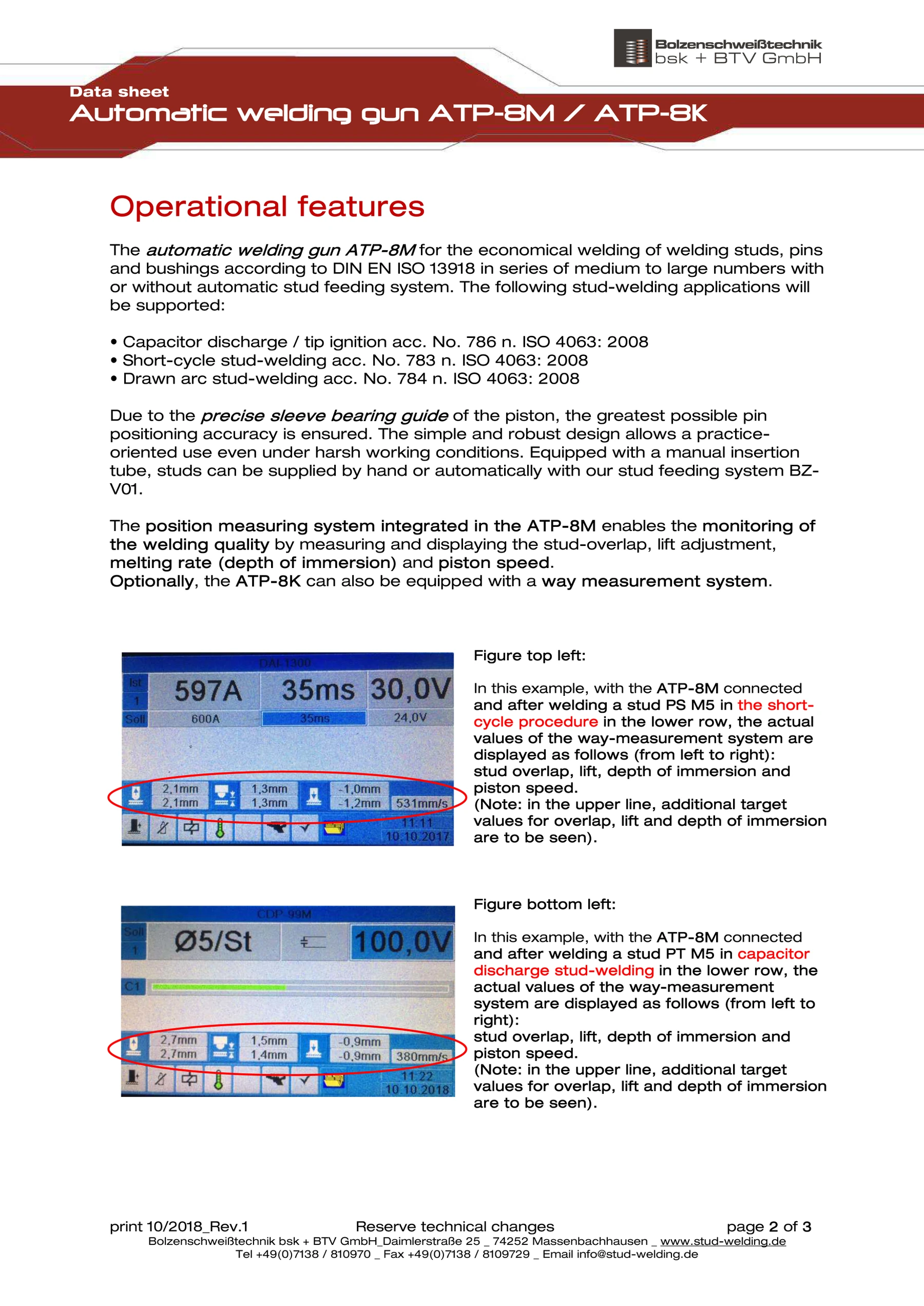ATP-8M–ATP-8K automatic welding guns data sheet, Rev.1, English, page 2