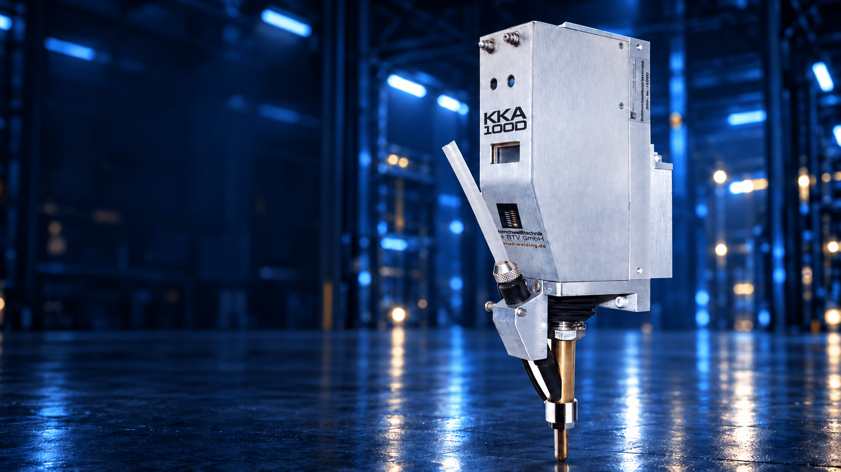KKA-100D Automatikschweißkopf – KI-bearbeitete Darstellung auf Basis einer Originalaufnahme.