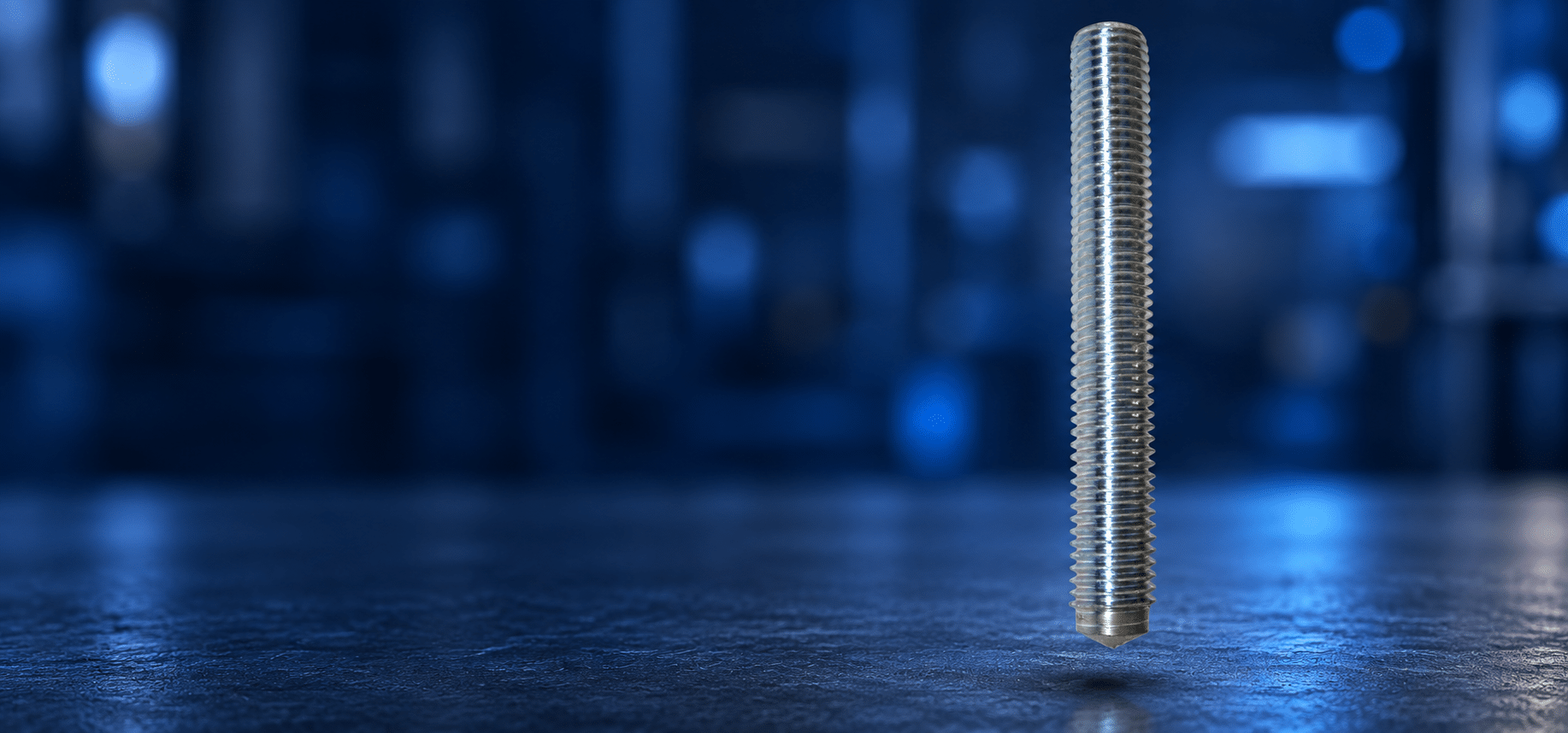 Original product photo of an MD threaded stud: long external thread with a short unthreaded welding end